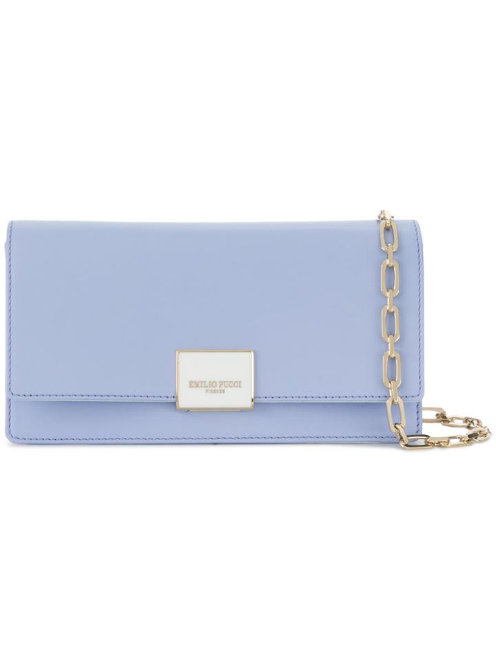 Emilio Pucci Logo Plaque Clutch Bag - Blue