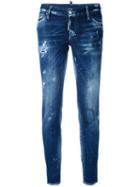 Dsquared2 - Cool Girl Jeans - Women - Cotton/calf Leather/polyester/spandex/elastane - 46, Blue, Cotton/calf Leather/polyester/spandex/elastane