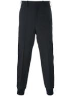 Neil Barrett Gathered Ankle Tailored Trousers, Men's, Size: 52, Blue, Polyester/spandex/elastane/virgin Wool/polyester