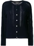 N.peal Cropped Cable Cashmere Cardigan - Blue