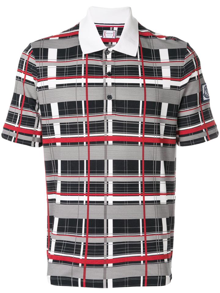 Moncler Gamme Bleu Checked Polo Shirt - White