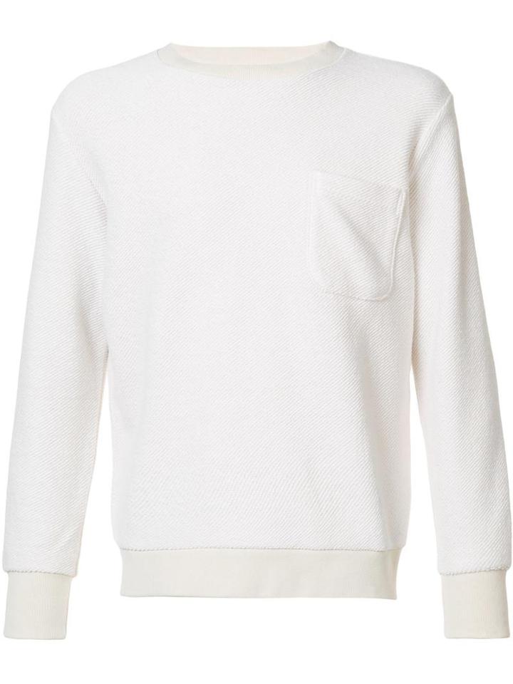 Blue Blue Japan Chest Pocket Sweatshirt, Men's, Size: Small, White, Cotton