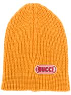 Gucci Gucci Logo Patch Beanie - Yellow & Orange