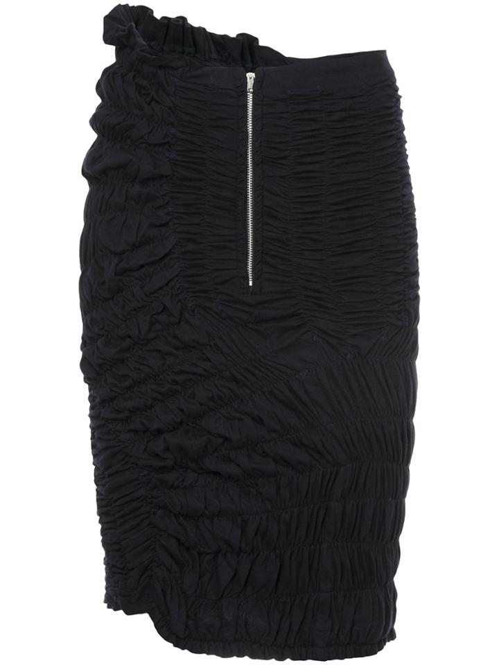 Comme Des Garçons Vintage Ruched Midi Skirt - Blue