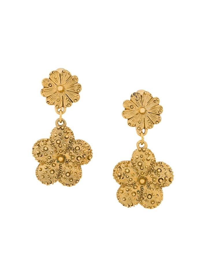 Yves Saint Laurent Vintage Shell Earrings - Metallic