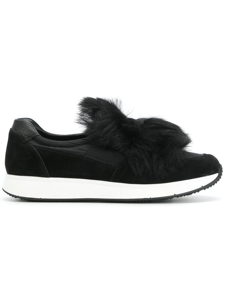 Car Shoe Slip On Fur Sneakers - Black