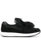 Car Shoe Slip On Fur Sneakers - Black