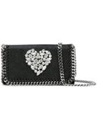 Stella Mccartney Crystal Heart Falabella Cross-body Bag - Black