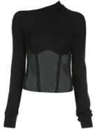 Rta Asymmetric Long-sleeve Top - Black