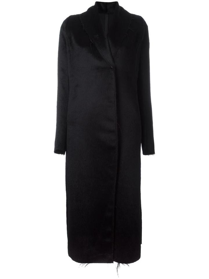 Poème Bohémien Shawl Neck Coat, Women's, Size: 38, Black, Wool/cotton
