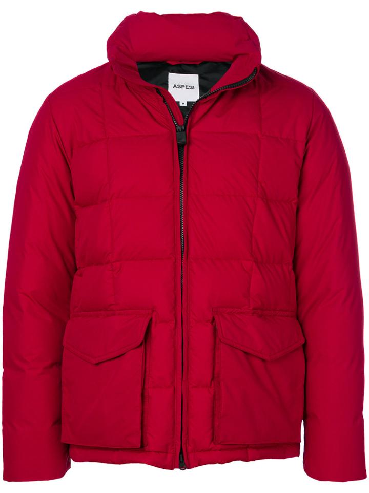 Aspesi Square Quilted Puffer Jacket - Red