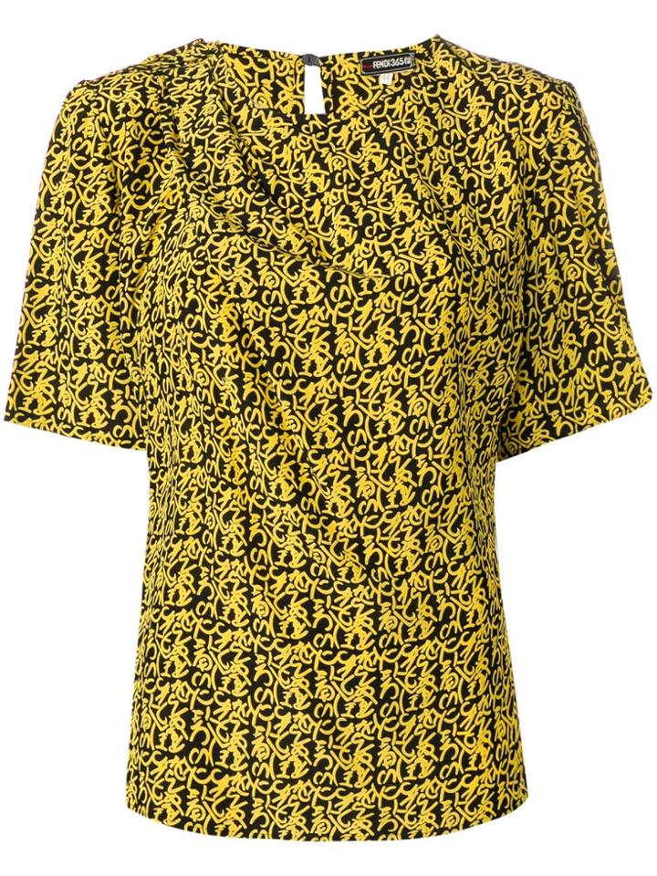 Fendi Vintage Printed T-shirt - Yellow
