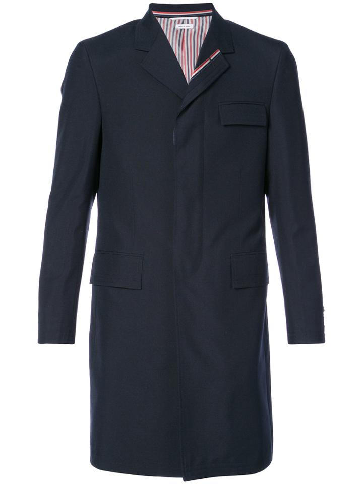 Thom Browne High Armhole Chesterfield With Red, White And Blue