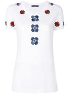 Dolce & Gabbana - Flower Embroidered T-shirt - Women - Silk/cotton/viscose - 42, White, Silk/cotton/viscose