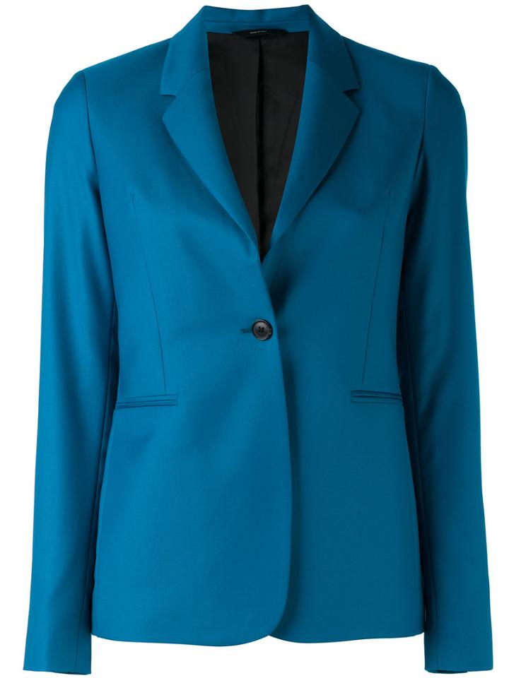 Paul Smith - Single Button Blazer - Women - Cupro/wool - 46, Blue, Cupro/wool