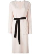 Joseph Belted Shift Dress, Women's, Size: 42, Nude/neutrals, Acetate/lyocell/viscose