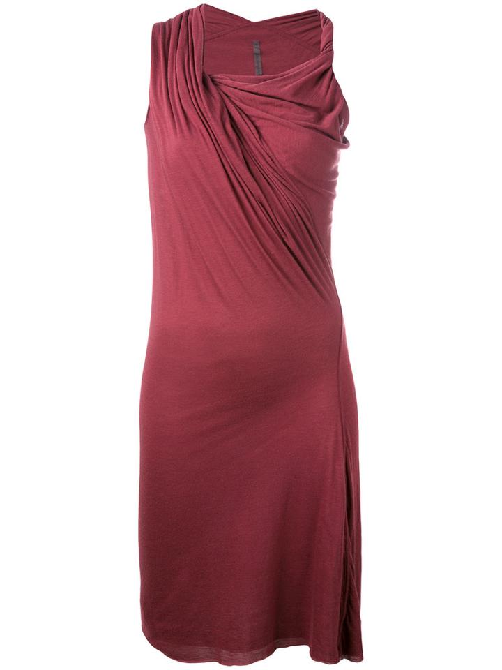 Rick Owens Lilies Draped Asymmetric Dress, Women's, Size: 40, Red, Cotton/polyamide/viscose