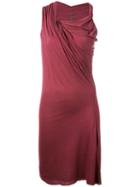 Rick Owens Lilies Draped Asymmetric Dress, Women's, Size: 40, Red, Cotton/polyamide/viscose