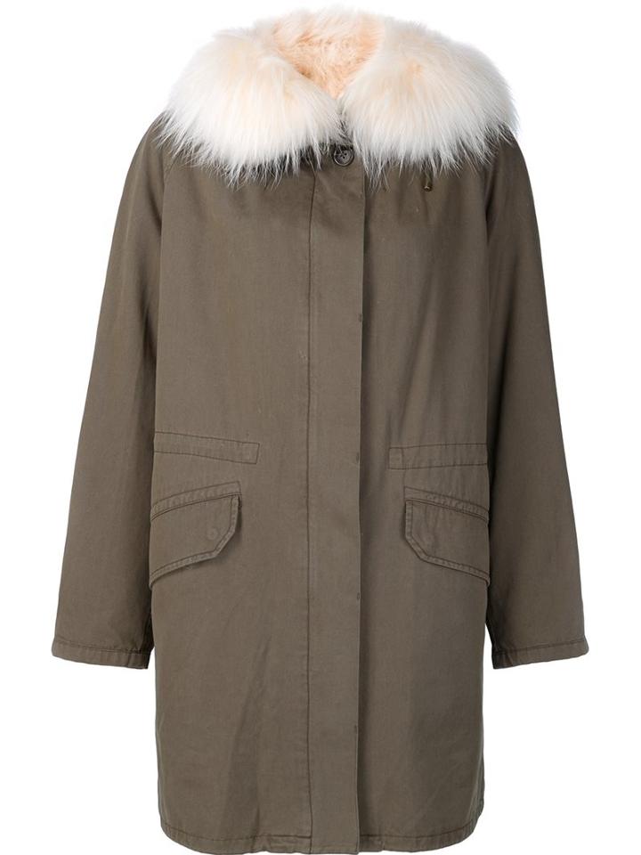 Army Yves Salomon Collar Detail Parka Coat