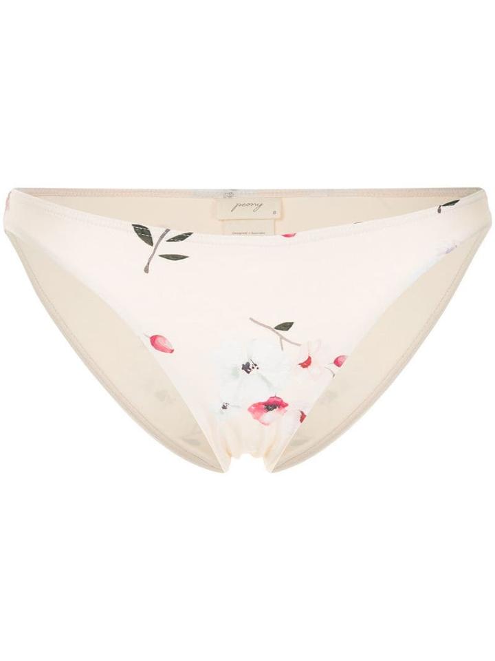 Peony Floral Bikini Bottom - Pink