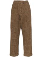R13 Crossover Check Pattern Trousers - Brown