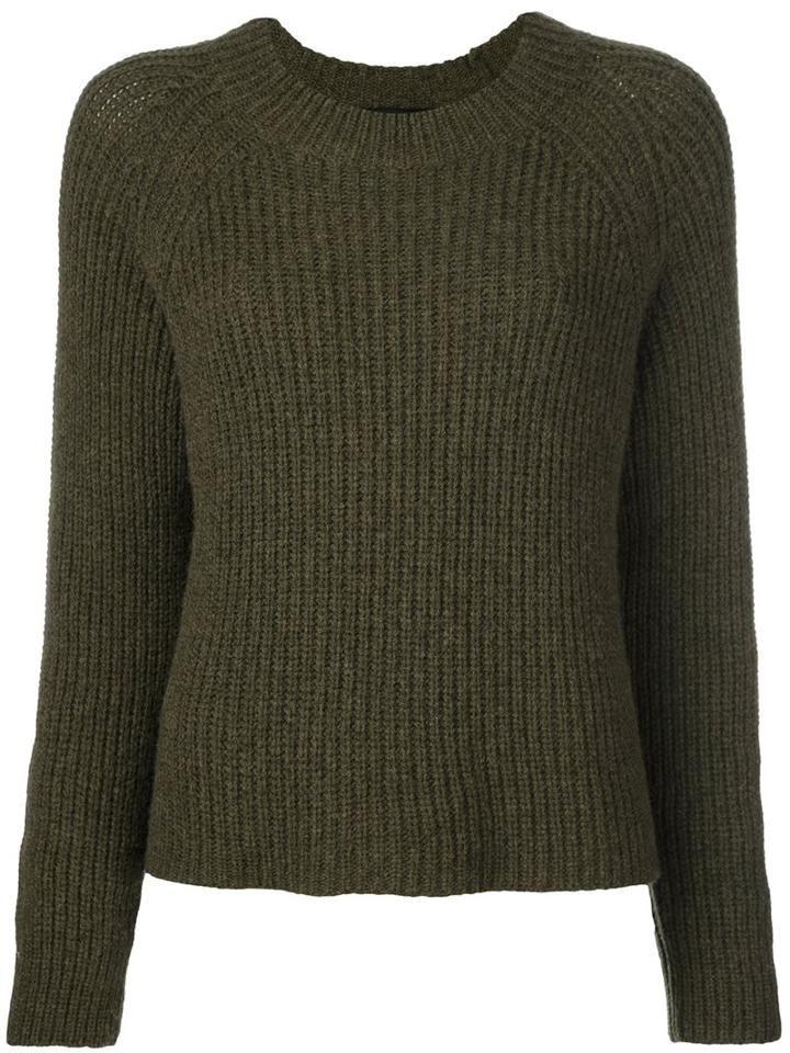 Roberto Collina Ribbed Jumper, Women's, Size: Medium, Green, Nylon/camel Hair/merino