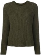 Roberto Collina Ribbed Jumper, Women's, Size: Medium, Green, Nylon/camel Hair/merino