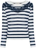 Vanessa Bruno Striped Lace Sweater - White