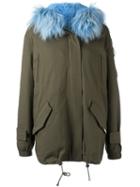 Forte Couture Fur Trim Parka, Women's, Size: 38, Green, Cotton/rabbit Fur/sheep Skin/shearling/racoon Fur