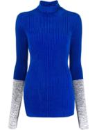 Moncler Contrast Cuff Jumper - Blue