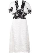 Rodarte Lace Insert Dress, Women's, Size: 6, White, Silk/polyester