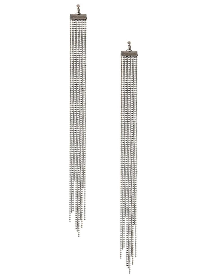Fabiana Filippi Long Ball Chain Earrings - Silver