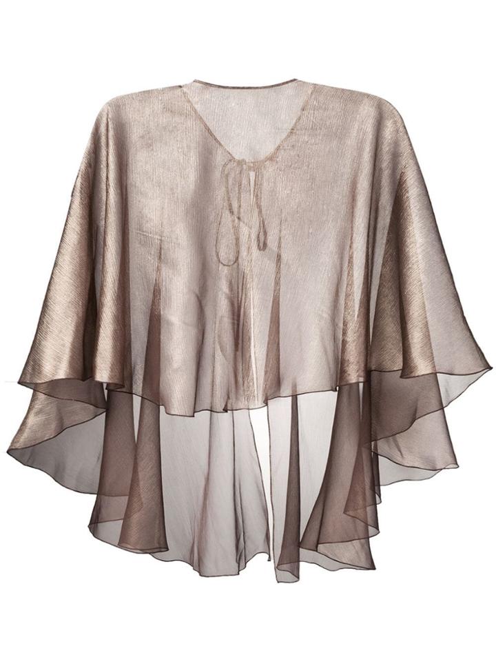Maria Lucia Hohan Semi-sheer Cape Scarf - Brown