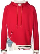 Greg Lauren Deconstructed Oversized Hoodie - Red