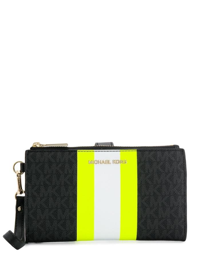 Michael Michael Kors Striped Smartphone Wristlet - Black