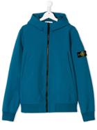 Stone Island Junior Hooded Zipped Jacket - Blue