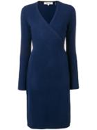 Dvf Diane Von Furstenberg Fitted V-neck Dress - Blue