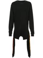 Mostly Heard Rarely Seen Asymmetric Double Layer Sweatshirt - Black