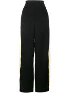 Ellery Contrast Stripe Trousers, Size: 14, Black, Acetate/polyester