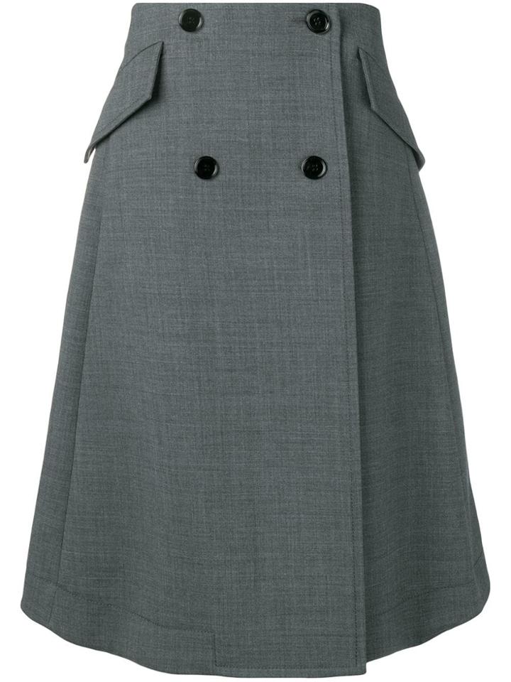 Mm6 Maison Margiela Buttoned A-line Skirt - Grey