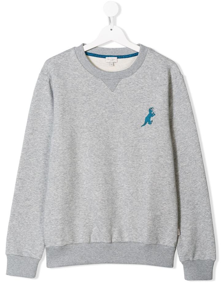 Paul Smith Junior Teen Embroidered Dino Sweatshirt - Grey