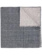 Brunello Cucinelli Cashmere Check Frayed Edge Scarf, Men's, Grey, Cashmere