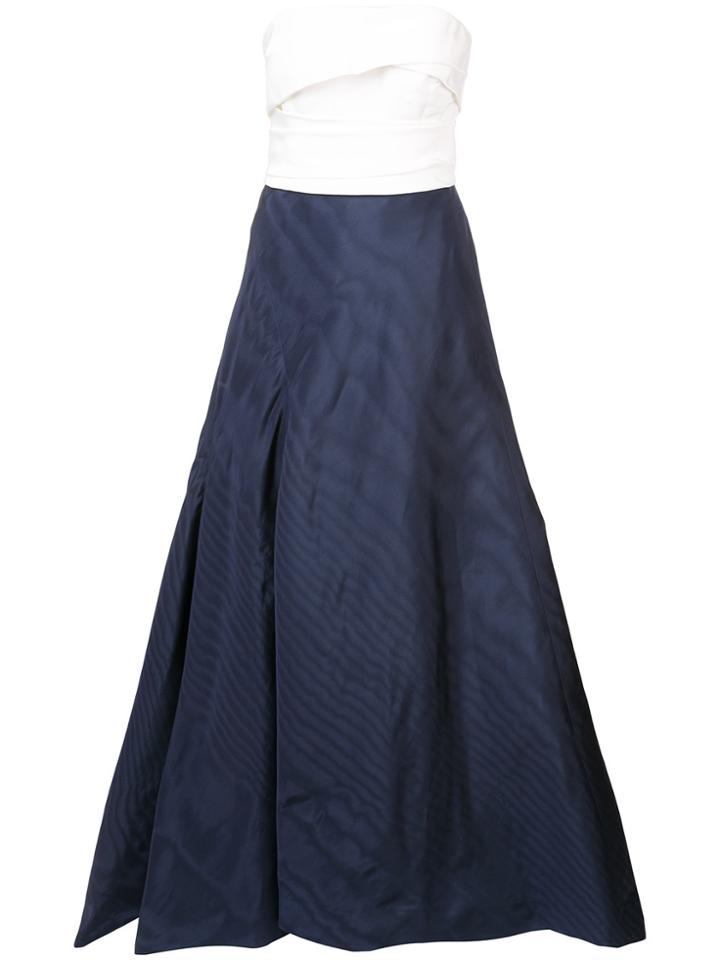 Oscar De La Renta Draped Bodice Gown - Blue