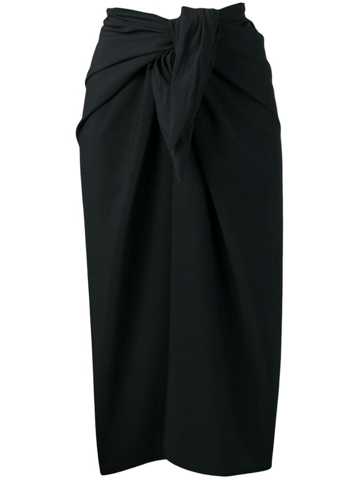 Jean Paul Knott Midi Sarong Skirt - Black