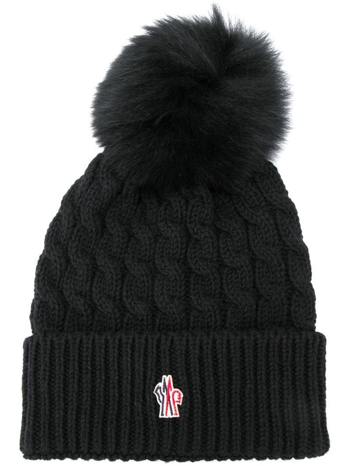 Moncler Grenoble Logo Pom Pom Hat - Black