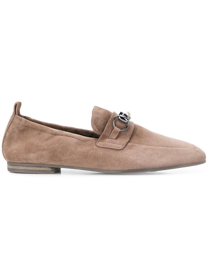 Kennel & Schmenger Pearl Embellished Loafers - Nude & Neutrals