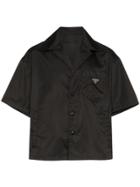 Prada Logo Badge Short Sleeve Shirt - Black