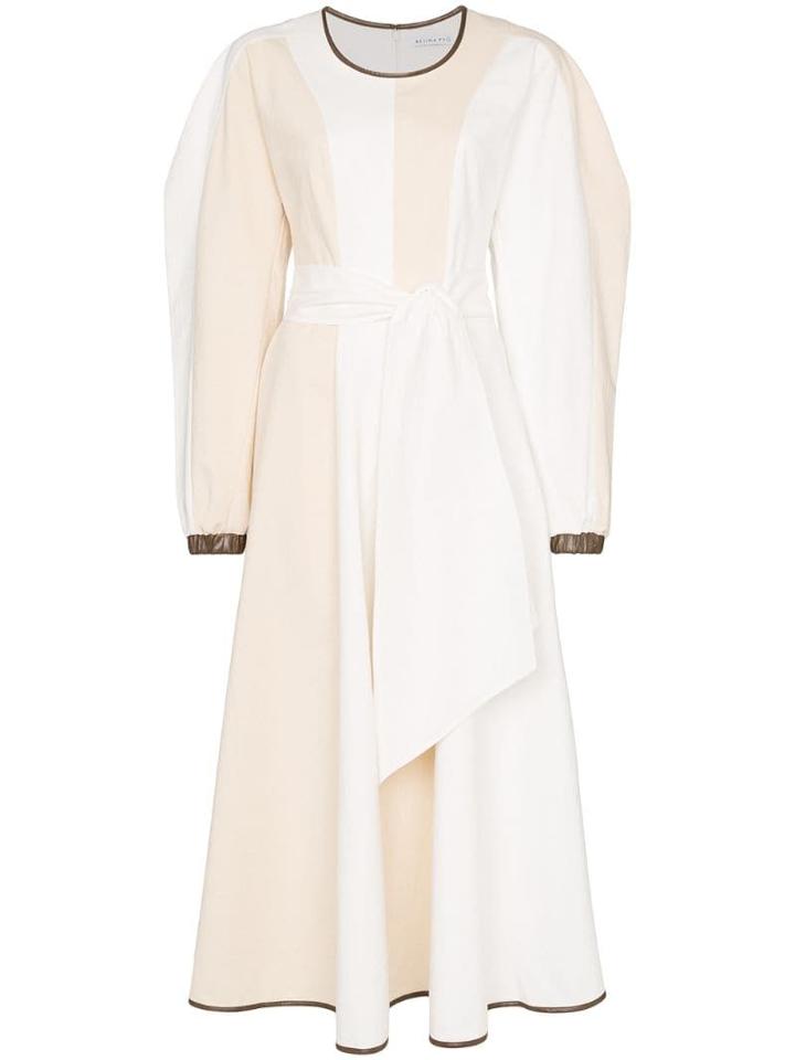 Rejina Pyo Voluminous-sleeve Panelled Maxi Dress - White