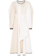 Rejina Pyo Voluminous-sleeve Panelled Maxi Dress - White