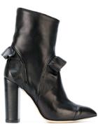 Racine Carree Frill Detail Boots - Black